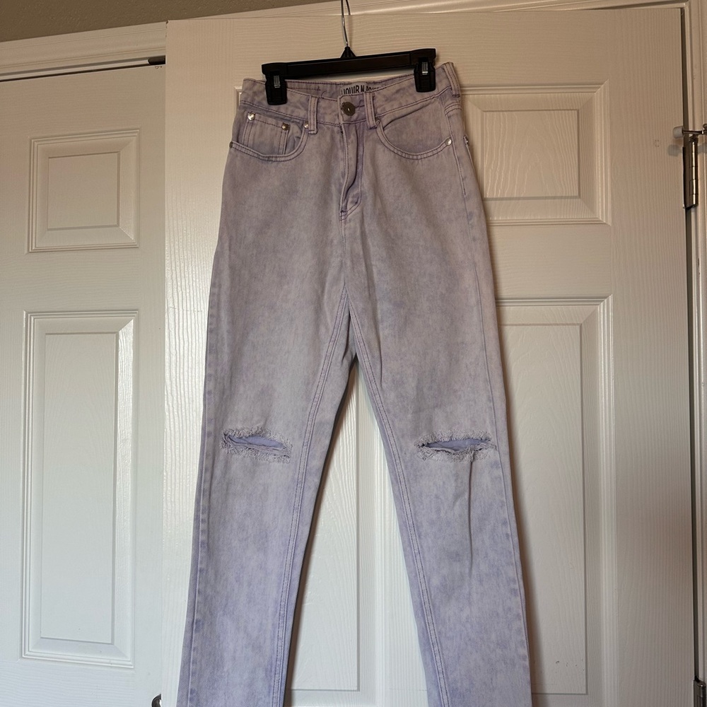 Light Purple Distressed Jeans